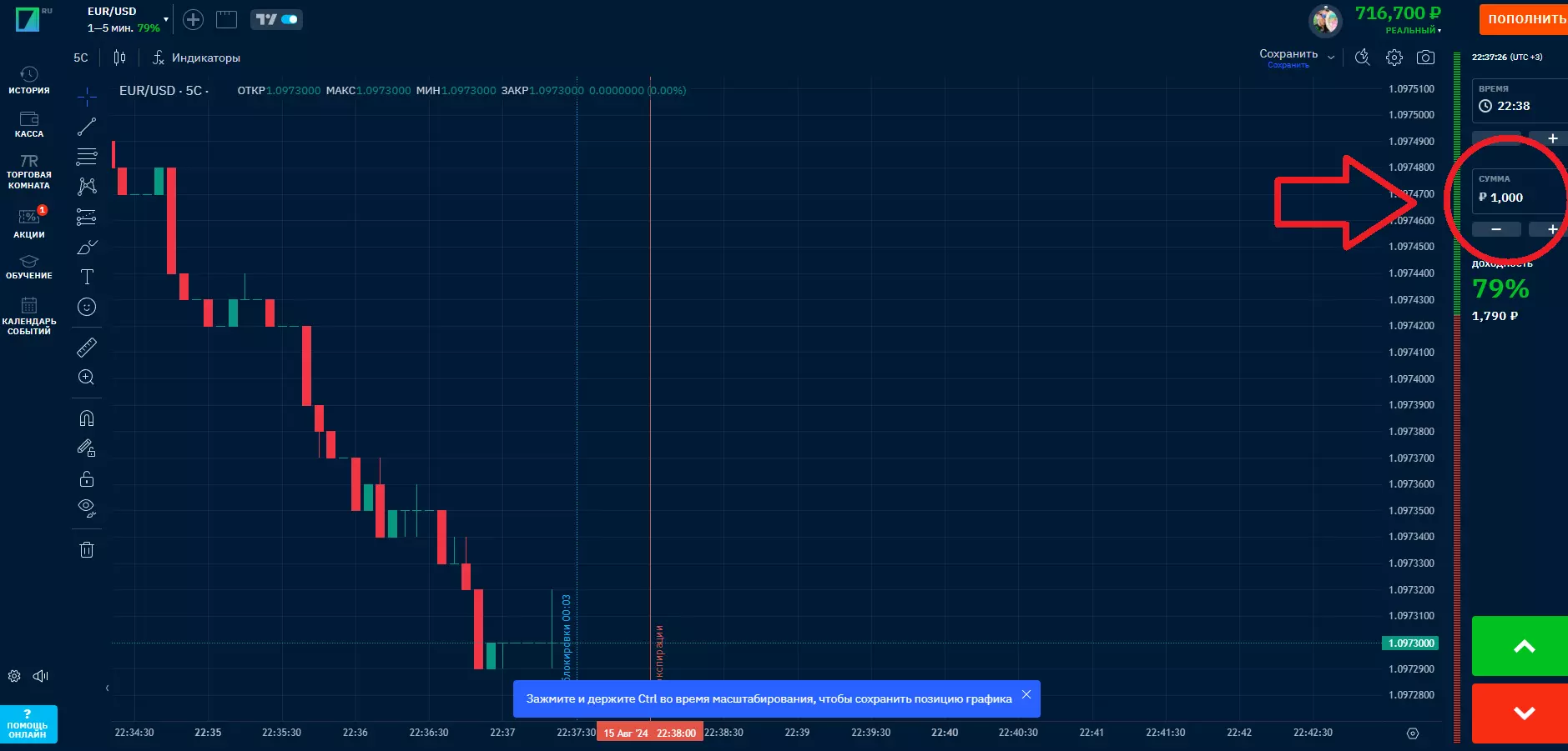 1 шаг стратегии на бинарных опционах